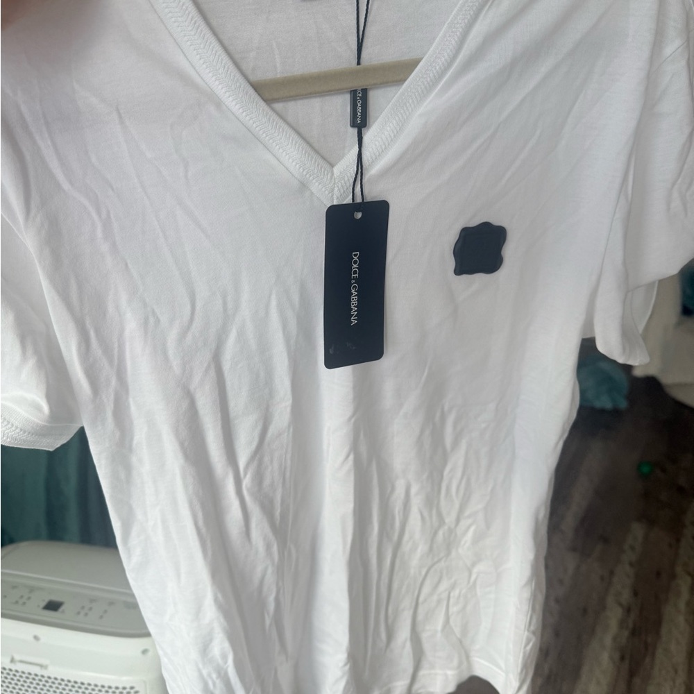 Dolce & Gabbana White Fitted Short Sleeve T-Shirt